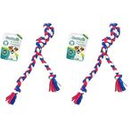 EuroDog Düğümlü Diş İpi Beyaz Mavi Kırmızı 42 Cm (2 paketi)