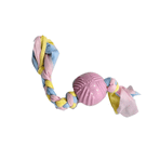 EuroDog Puppy Toys Pembe 36 cm Diş İpli Kauçuk Top Yavru Köpek Oyuncağı
