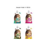 EuroGold Taze Kedi Et Ezme , Sıvı Kedi Ödül Maması , Kedi Ödül Maması 4 Adet X 100 GR