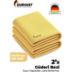 Euroist Mikrofiber Güderi Bez 2 Adet | Araç Araba Oto Kurulama ve Cam Temizlik Bezi | 50 x 70 cm - gold - Sarı (Gold)