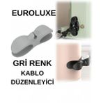 EUROLUXE 3 Adet Yapışkanlı Kablo Sabitleyici Düzenleyici Çok Amaçlı Kablo Tutucu Kablo Toplayıcı - Gri