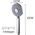 Euromix Kustar Tipi Masajlı 5 Fonksiyonlu El Duşu (Tekbaşlık) - Krom
