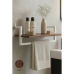 Euromob 60x20 cm, Banyo Rafı, Duvara Monte, Havluluk, 1 Katlı, Dekoratif Düzenleyici, Organizer, Beyaz Metal