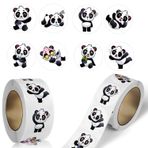 EUTVIBRP 500 adet yuvarlak Panda çıkartmaları çocuklar için ödül 8 stil rulo sevimli Panda Sticker zarflar için öğretmen ödül çıkartmaları okul malzemeleri Panda teşvik rulo etiket okul sınıfı için