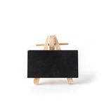 Euvdora Kara tahta 7,5 x 7,5 cm mini kara tahta, küçük ahşap kara tahta, düğün, parti, büfe, masa numaraları, yemek tabelaları için şövaleli silinebilir kara tahta.