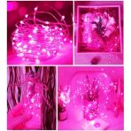 Ev Balkon Ve Parti İçin 10 Metre Pilli Pembe Renk Peri Led Yılbaşı Süsü Işık