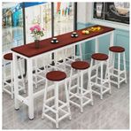 Ev Bar için Ahşap Bar Masası Modern Dikdörtgen Konsol Kanepe Masa Tezgah Yüksekliği Yemek Masası Uzun Kahvaltı Mutfak Bar Masası Dar Tasarım (Tik + Beyaz Çerçeve 160x30x100cm)