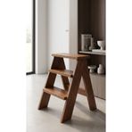 Ev dekka KATLANIR Masif Kestane Rengi Katlanır Mutfak Merdiveni - 75 cm Yükseklik 40 cm Geniş Tabure