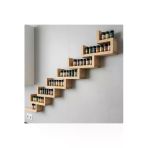 Ev Dekka Plus Aksesuar Dekoratif Duvar Rafı - 8 Katlı Merdiven Tasarım Saksılık Ve Baharatlık - 25X10 Cm