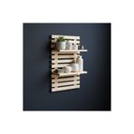 Ev dekka Woodify Yapışkanlı Doğal Ahşap Duvar Rafı - 50x30 cm Matkapsız Montaj Dekoratif Mutfak Banyo Rafı
