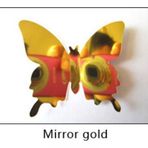 Ev Dekorasyon 3D PVC Kelebek 12 li Duvar Süsleme Gold Aynalı V2