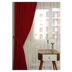 Ev Depo Home Taç Petek Dokulu Kırmızı Düz Renk 1/2 Seyrek Pileli Soft Fon Perde Seyrek Pile Tek Kanat EVDADAKRMZ22003, Gri, 270 x 270