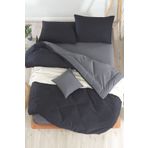 Ev & Ev Home EP-015193 Siyah-Füme Çift Kişilik Nevresim Takımı