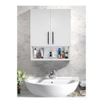 Ev Gereçleri Çok Amaçlı Banyo Dolabı, Ecza Dolabı, 2 Kapaklı Dolap, Hol, Banyo, Ofis, Beyaz,