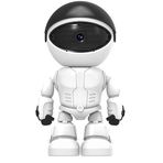 Ev Güvenliği Için Robot Şekli Kablosuz Kapalı Kameralar, WiFi Kamera 1080P HD Video 2 Yönlü Ses Telefon Uzaktan 355 Derece Yatay(HD version + no card)