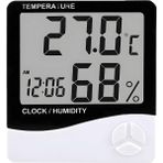 Ev Ofis Oda Için Masaüstü Dijital Göstergeli Termometre Nem ve Isı Ölçer Saat Thermometer Hygrometer