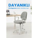 Ev Ofis Sekreter Personel Çalışma Sandalyesi Beyaz Büro Personel Çalışma Koltuğu - Beyaz Tedy