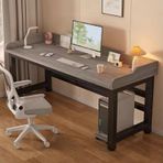Ev Ofis ve Oyun için Büyük Modern Bilgisayar Masası - Sağlam Metal Çerçeve Geniş İş İstasyonu Şık Yazı Masası (Gri 100 cm x 59 cm Ergonomik Tasarım)