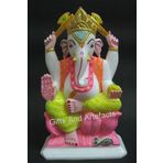 Ev Tapınağı ve Ofis Dekoru için El Yapımı Premium Beyaz Mermer Siddhivinayak Ganesh Heykeli | Manevi Dekor Hediyesi | Cilalı Finish ile 25 cm Lüks Mermer Ganpati Idol
