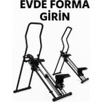 Ev Tipi Dikey Tırmanma Stepper – Kardiyo ve Tüm Vücut Antrenman Cihazı Katlanılabilir Tasarım - Siyah
