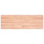 Ev ve Ofis için Masif Ahşap Mutfak Masa Üstü Kare Yemek Masası Yüzeyi İşlenmemiş Meşe Canlı Kenarlı Açık Kahverengi 120x40x4 cm Dayanıklı ve Şık Tasarım