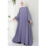 Eva Ayrobin Tesettür Elbise Gri HM2454