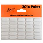 Eva Bazlı Darbe Ses Kapı Stoperi Keçe Yapışkanlı 22 Mm (30'Lu Paket) Dolap Kapak Çekmece Oval Beyaz