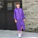 Eva Bordo Pratik Trend Çocuk Yağmurluğu Unisex 8- 12 Yaş Mor Standart