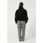 Eva Clothing Kadın Siyah Yün Karışımlı Kaşe Mont 1234605EVA-1 - XL