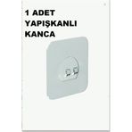 EVA METAL TASARIM Pratik 1 Adet Güçlü Yapışkanlı Duvar Kancası Matkap Delme Yok
