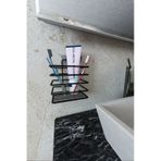 Eva Metal Tasarim Yapışkanlı Metal Diş Fırçalık Siyah
