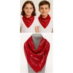 Eva Rose Kırmızı Ay Yıldız Türk Bayrağı Temalı Pamuk Kumaş Fular - Bandana - 23 Nisan, 29 Ekim, 19 Mayıs - 02-Kırmızı
