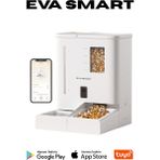 Eva Smart EVA F1 Pro | Akıllı 2K Gece Görüş Kameralı Pilli Mama ve Su Kabı (Kedi & Köpek için 2’si 1 Arada) - Beyaz - Natürel
