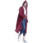 Eva Trend Unisex Siyah Yağmurlık Bordo Tek Ebat