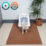 Eva Türkiye (75X110 CM) Kedi Tuvalet Önü Paspası Kedi Kumu Paspası Kedi Matı - Açık Kahve