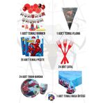 Evabrite Spiderman Örümcek Adam Temalı 24 Kişilik Set Süpera - Doğum Günü Parti Seti Malzemeleri