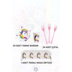 Evabrite Unicorn Temalı 24 Kişilik Set Media - Doğum Günü Parti Seti Malzemeleri
