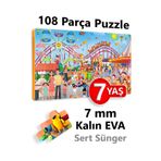 EVAKANCA 108 Parçalı Puzzle 6-7 Yaş Yapboz Lunapark