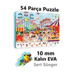 EVAKANCA 54 Parçalı Kalın Puzzle 5-6 Yaş Yapboz Lunapark