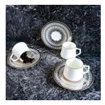 Evaliza Crown Platin 6 Kişilik Kahve Fincan Takımı 80 ml