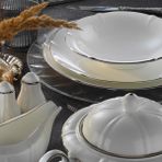 Evaliza Magnolia 60 Parça Platin Yemek Takımı