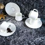 EVALIZA Paisley White Altı Kişilik Kahve Fincan Takımı 80 ml