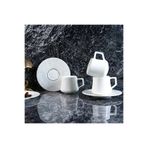 Evaliza Paisley White Double 6 Kişilik 130 ml Kahve Fincan Takımı