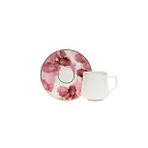 Evaliza Pembe Cicek Double 6 Kisilik Kahve Fincan Takimi 130 Ml