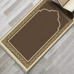 Evaşk Namazlık Dokuma Halı Kaymaz Muslumana Seccade - 66 x 113 cm - Kahverengi