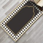 Evaşk Namazlık Dokuma Halı Kaymaz Muslumana Seccade - 80 x 135 cm - Siyah