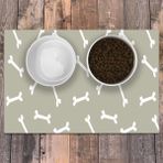 Evaşk Vinil Kaymaz Tabanlı Keçe Baskılı Evcil Hayvan Pet Mama Paspası 40x60 - Bej