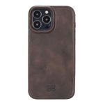 Evastore Apple iPhone 13 Pro Max Uyumlu Hull TN3 Kahve Deri Arka Kapak Kılıf