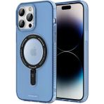 Evastore Apple iPhone 14 Pro Max Magsafe Şarj Özellikli Youngkit Rock Serisi Mavi Kapak Kılıf