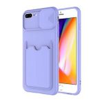 Evastore Apple iPhone 8 Plus Deri Görünümlü Kartlıklı Kamera Korumalı Kılıf